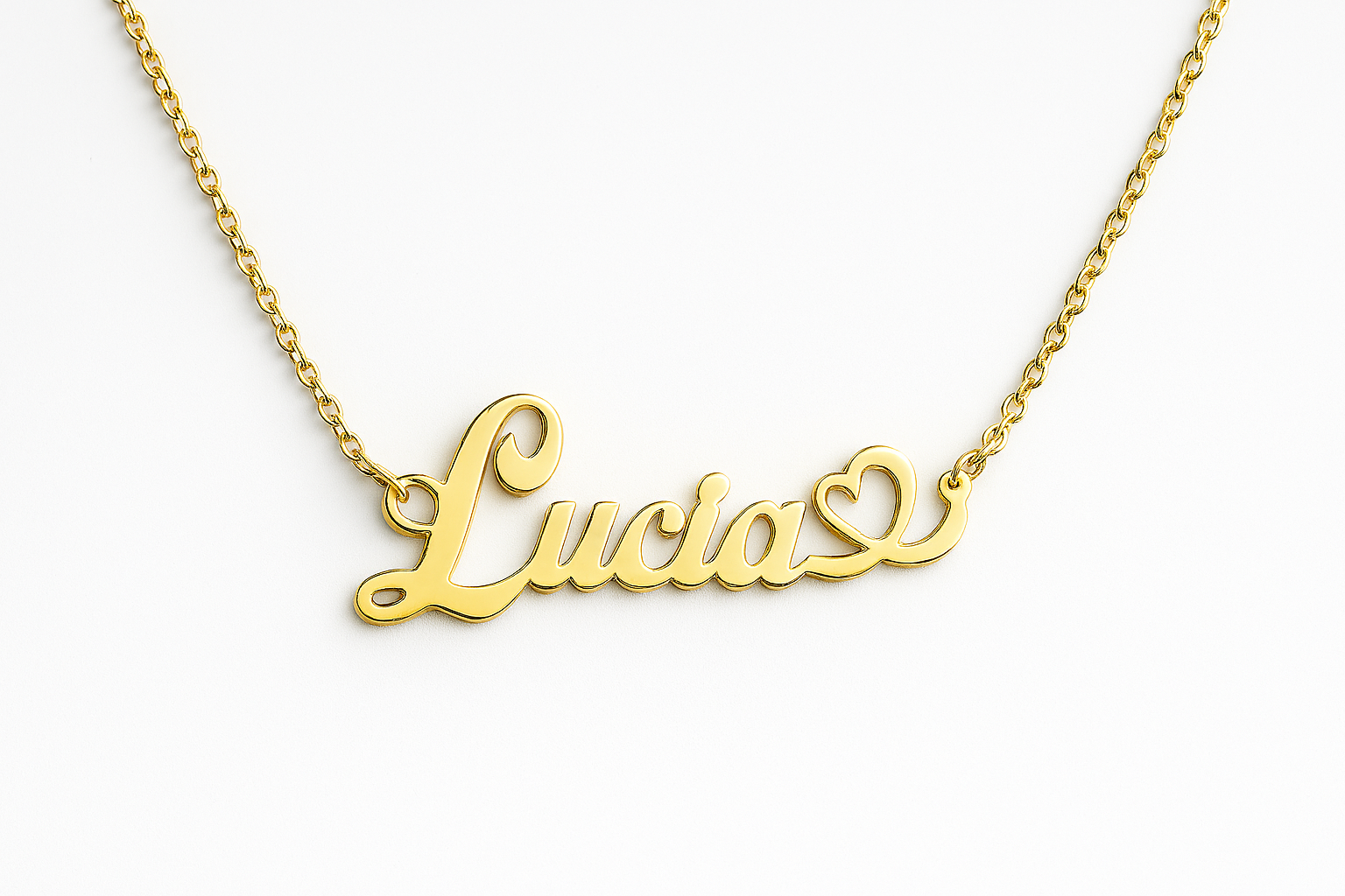 Custom 24CT Gold PlattedName Necklace with Heart – Personalized Jewelry for Women & Girls – Elegant Gift for Her