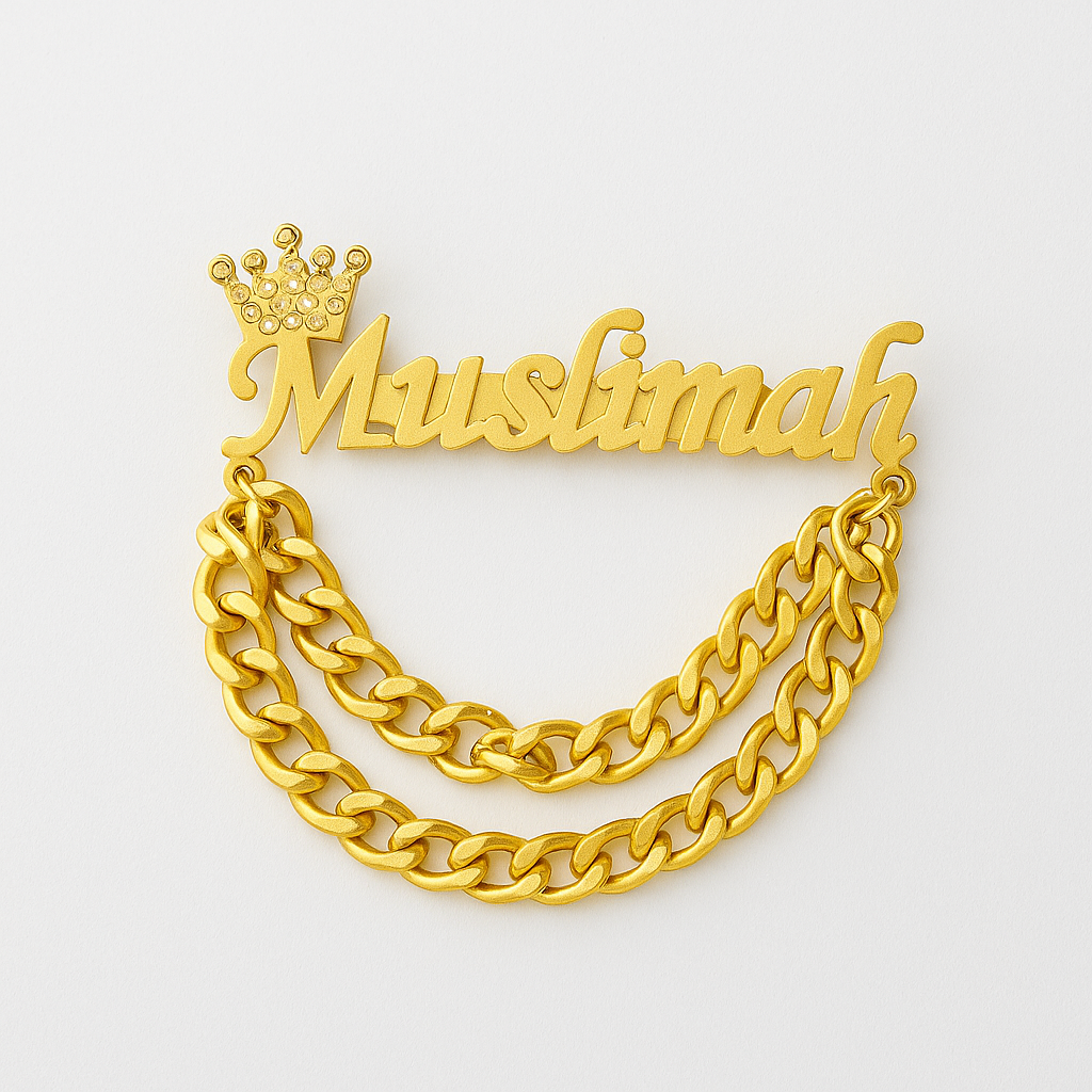 Custom "Your Name" Brooch – Gold Plated Personalized Pin