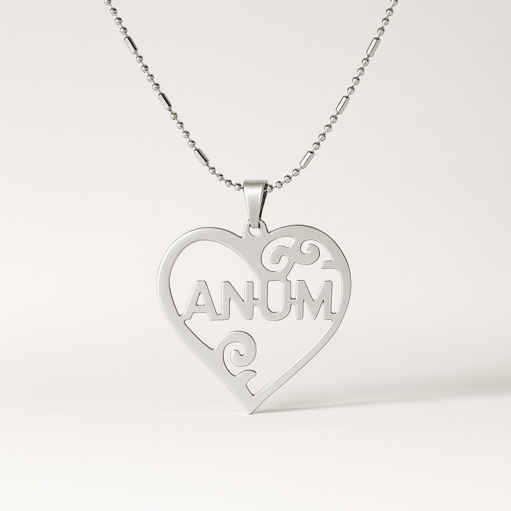 Custom Gold Heart Name Necklace – Personalized Elegant Pendant for Women