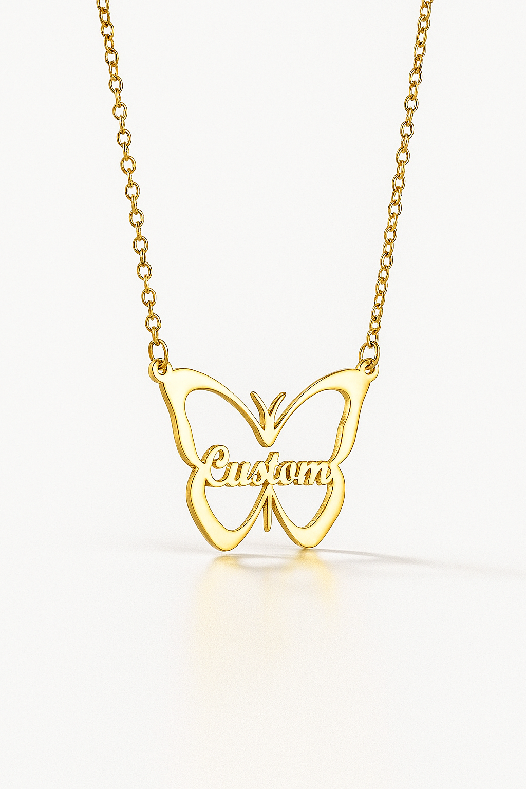 Custom Butterfly Name Necklace – Gold Personalized Jewelry