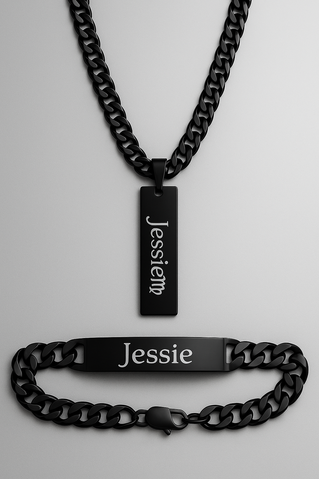 Custom Name Necklace & Bracelet Set – Personalized Cuban Chain Jewelry with Zodiac Sign for Men & Women