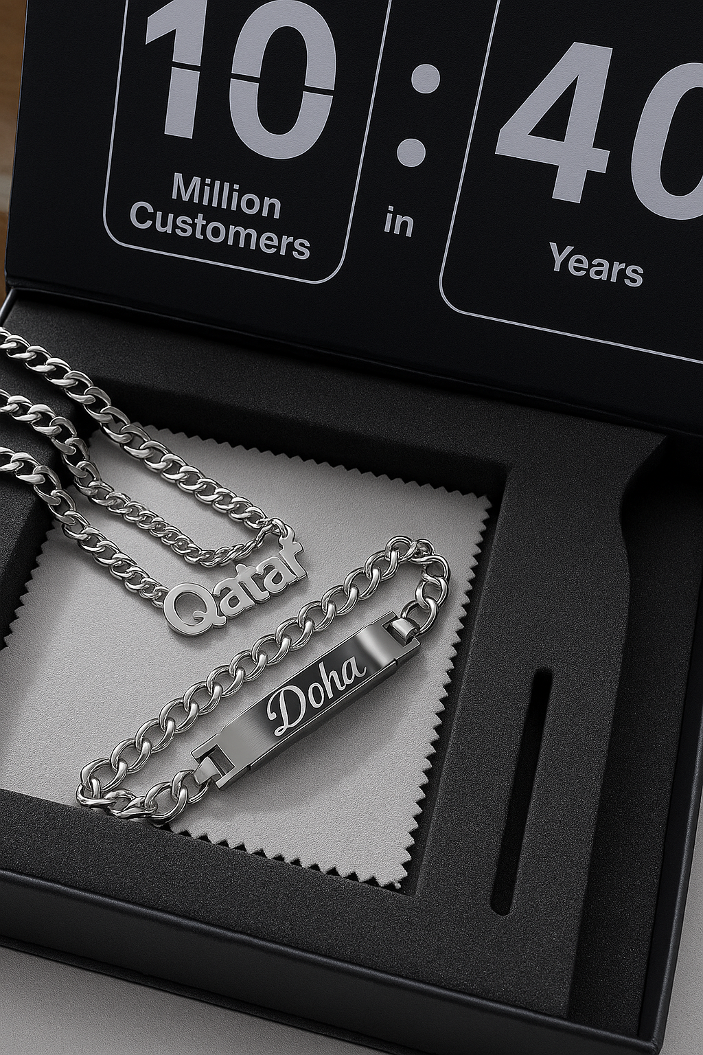 Custom Name Necklace & Bracelet Set – Personalized Jewelry Gift for Men & Women
