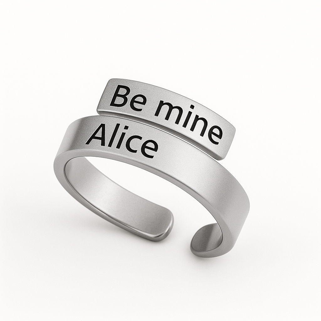 Custom Engraved Wrap Ring – Personalized Adjustable Name Ring for Couples & Gifts