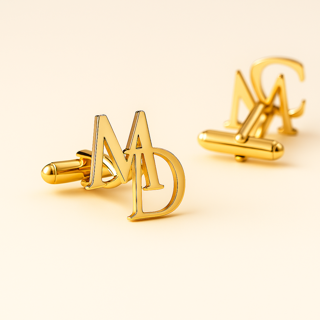 ustom Monogram Cufflinks – Personalized Initial Letter Cufflinks for Men, Groomsmen, Gifts