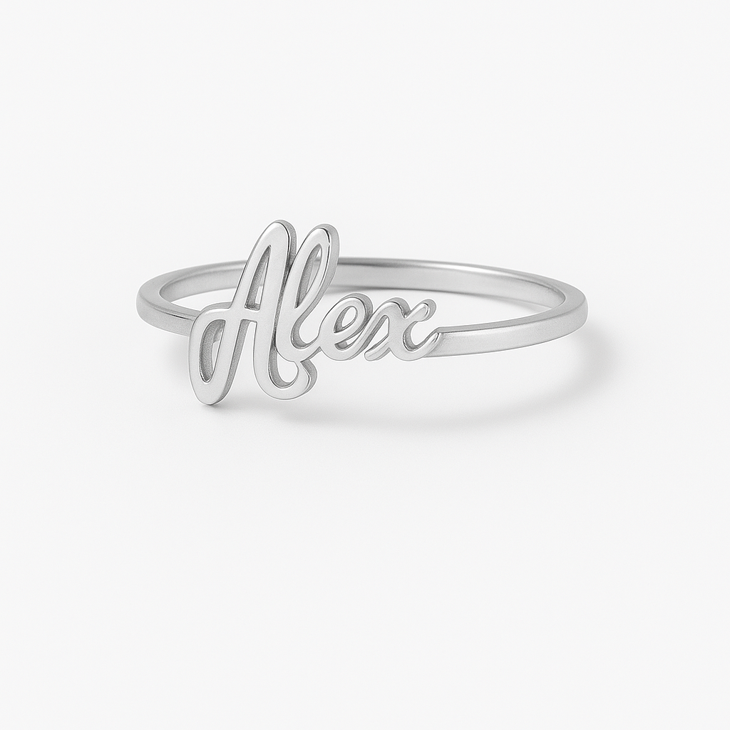 Personalized Name Ring – Custom 24CT Gold Plated Dainty Ring for Women & Girls – Custom Jewelry Gift