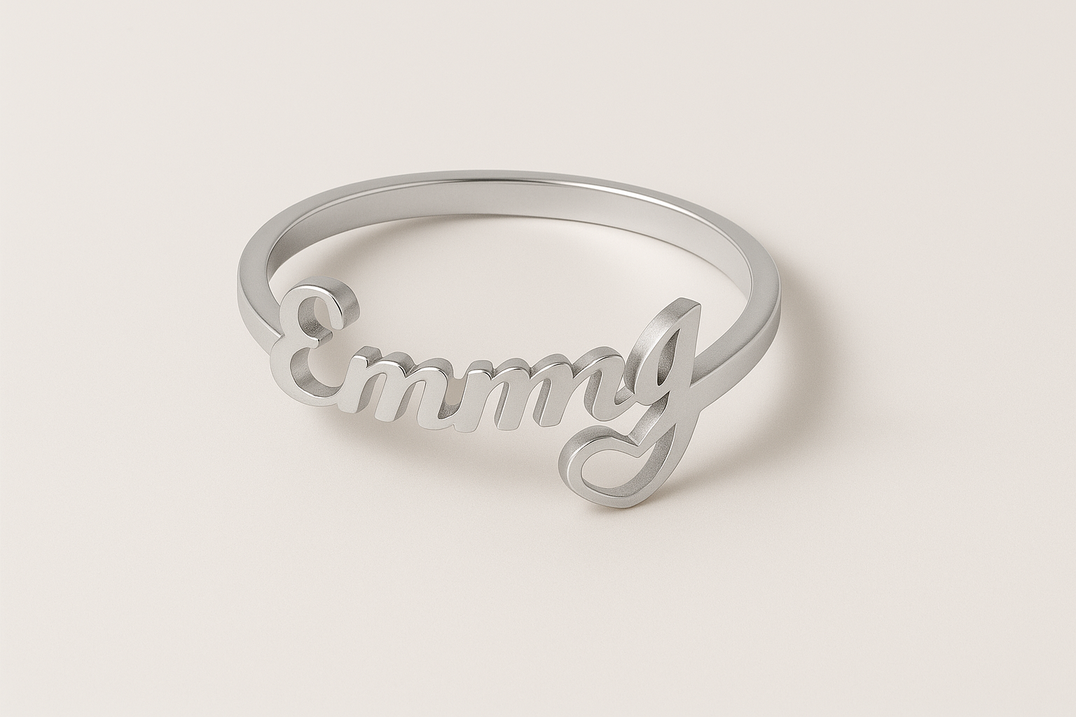 Custom Name Ring with Heart – Personalized 24CT Gold Plated Jewelry Gift for Women & Girls