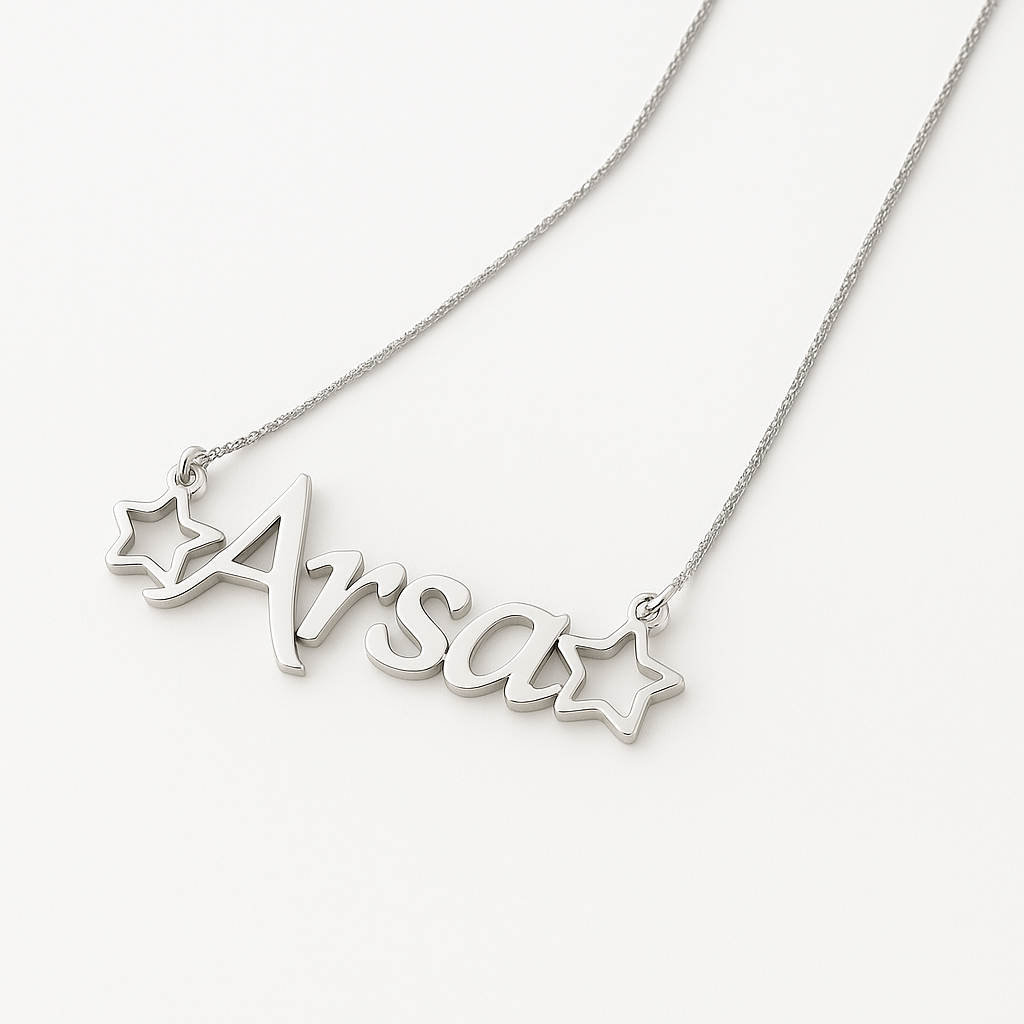 Custom Star Name Necklace – Personalized 24CT Gold Plated Jewelry Gift for Women & Girls