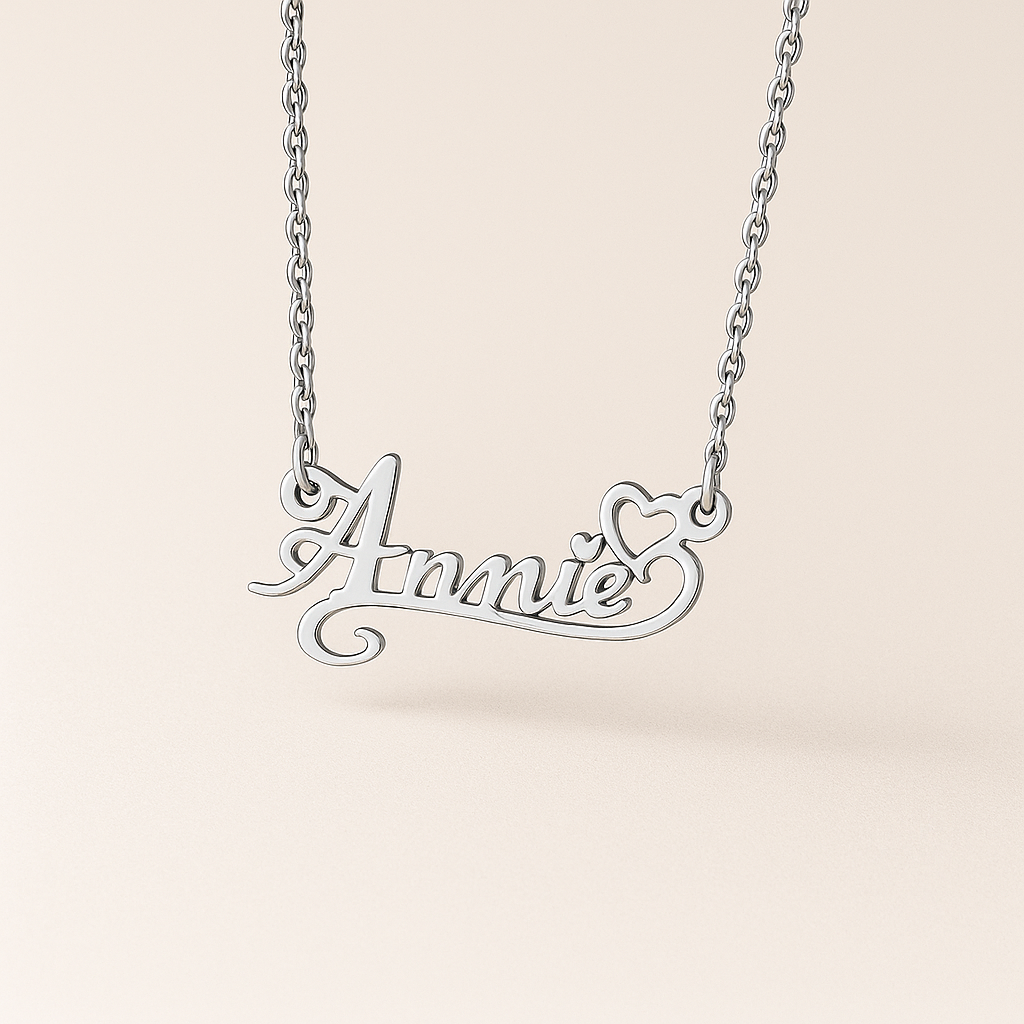 Custom Name Necklace with Double Heart | Personalized 24CT Gold Plated Jewelry for Women & Girls | Stylish Script Pendant Gift