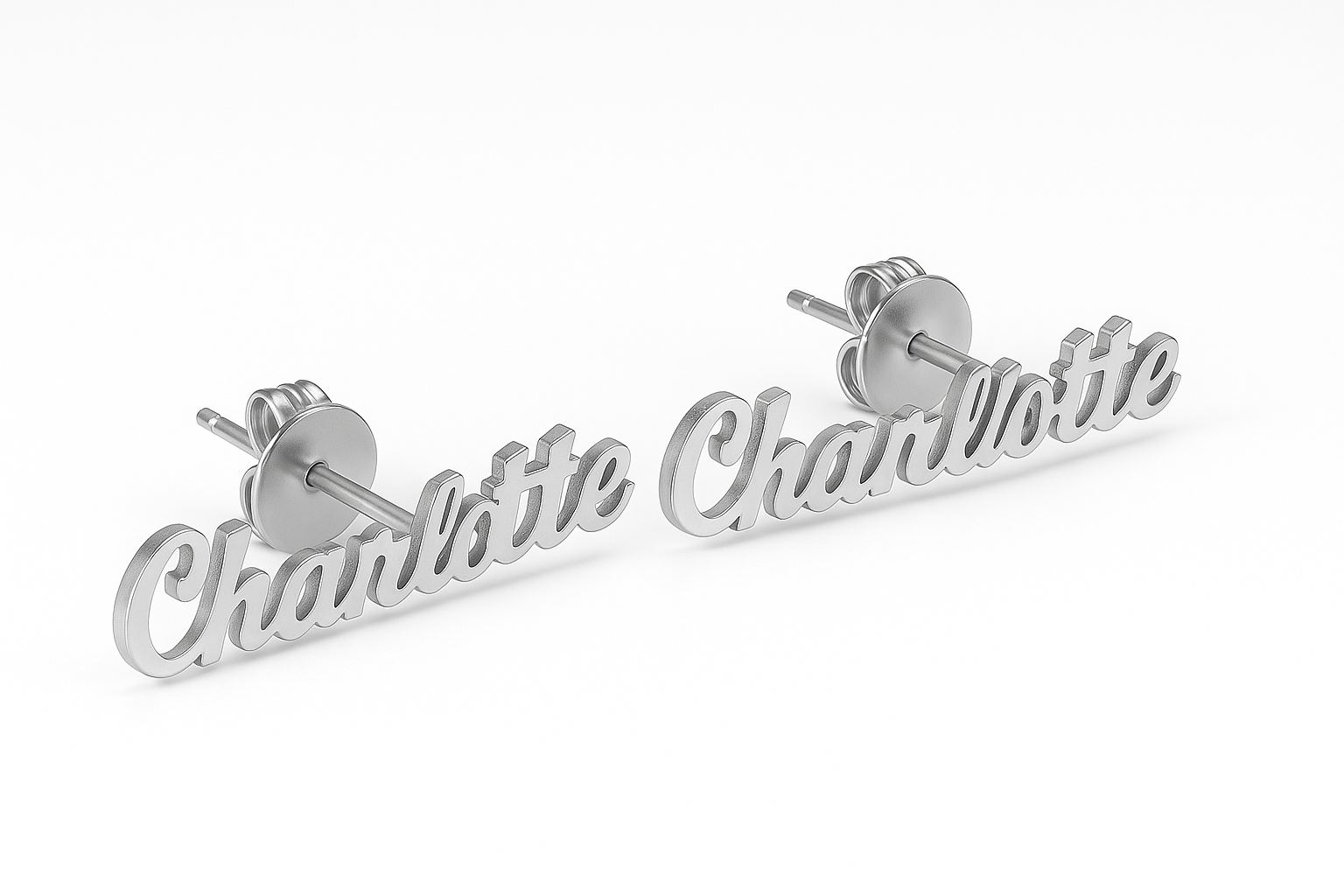Custom Name Stud Earrings – Personalized 24CT Gold Plated Script Letter Jewelry for Women & Girls