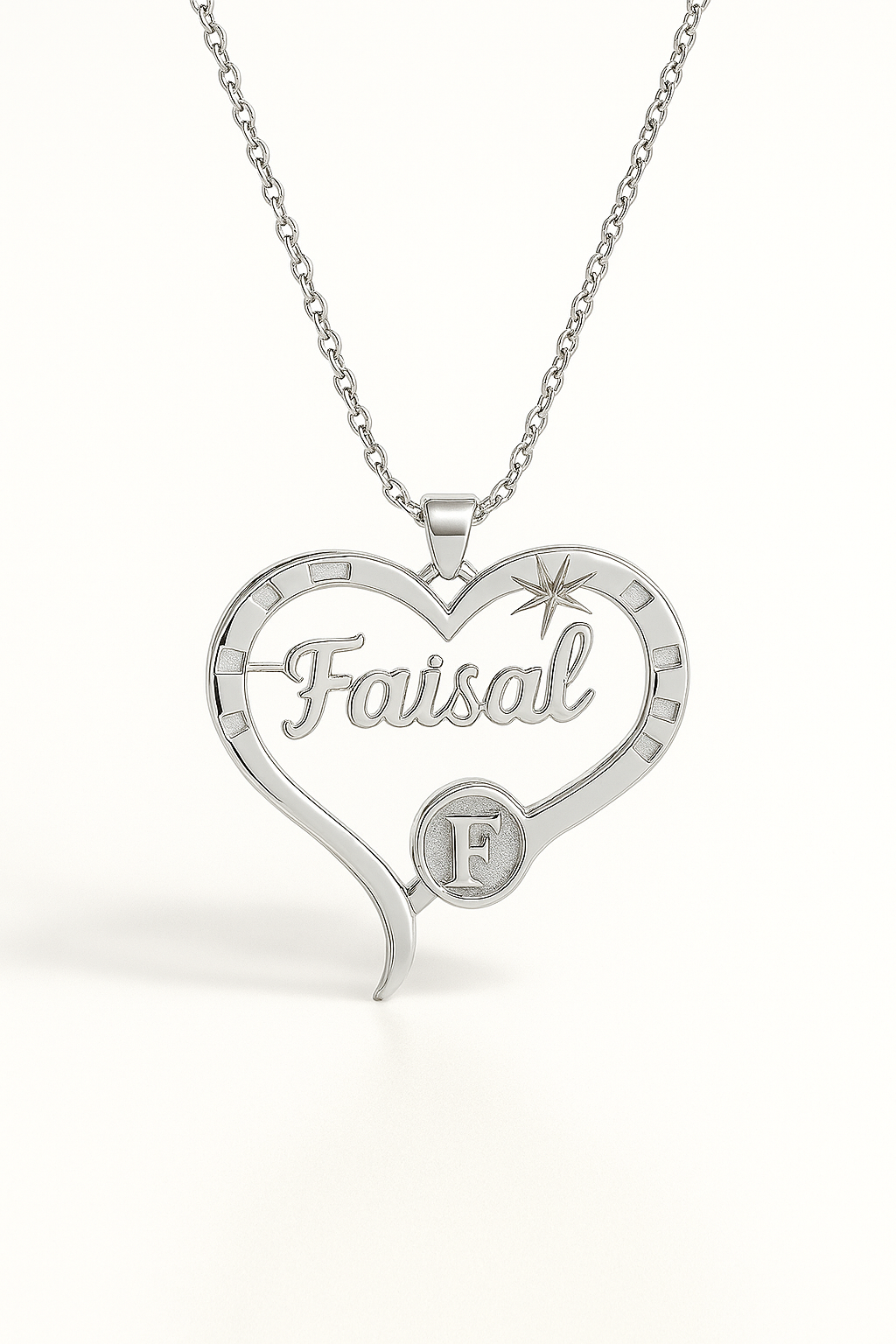 Custom 24CT Gold Platted Heart Name Necklace with Initial Charm – Personalized Gift for Men & Women