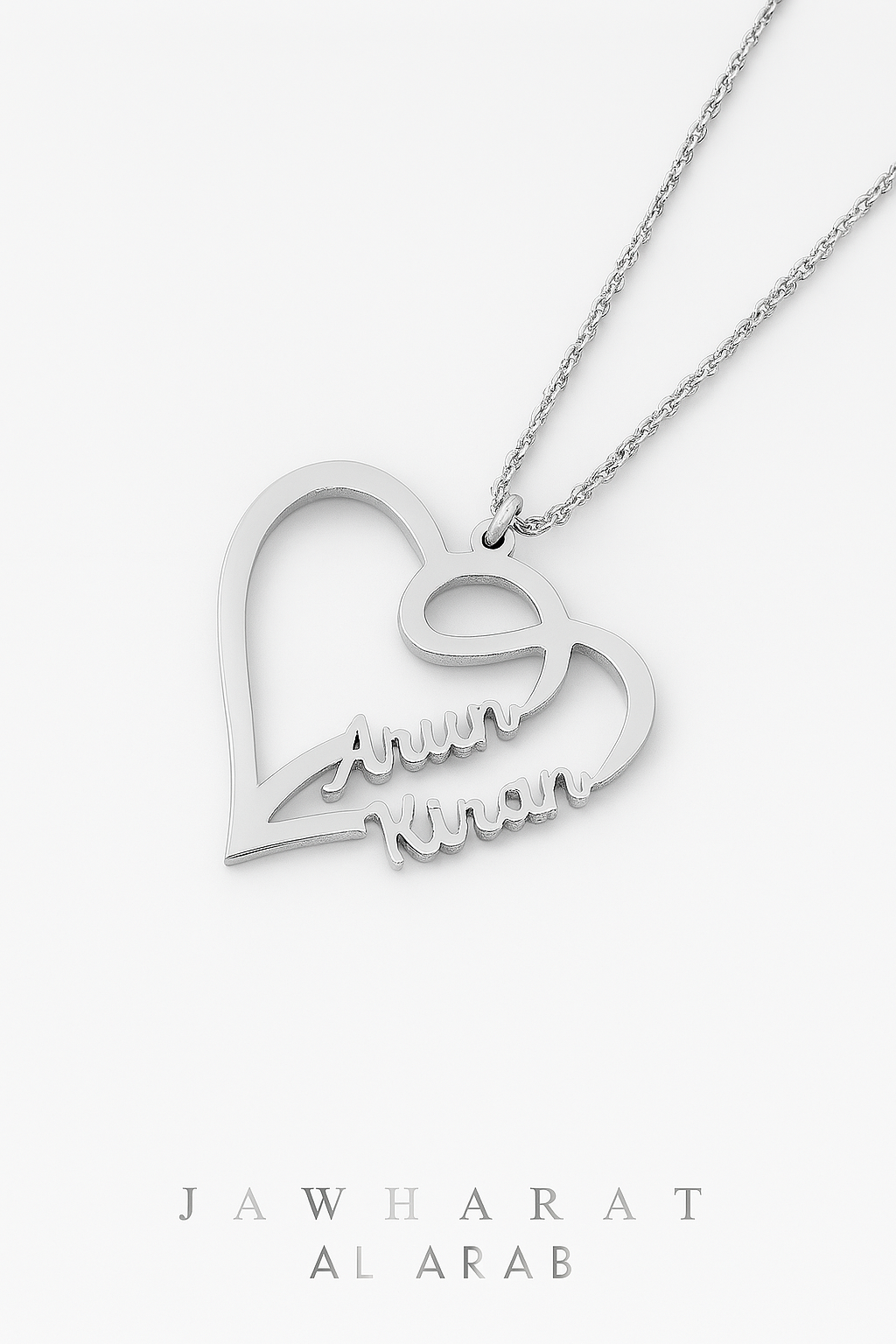 Custom Double Name Heart Necklace – Personalized Gold Pendant