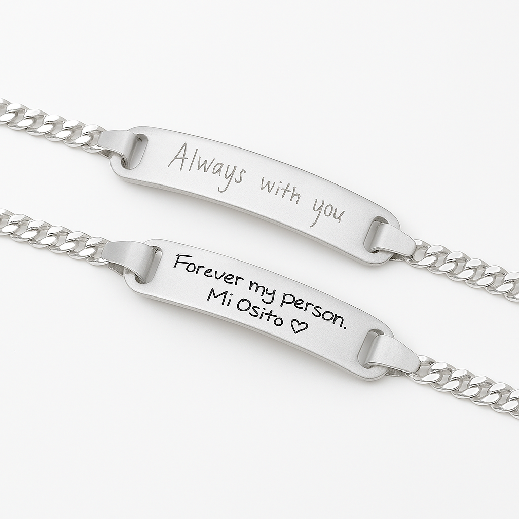 Gold Couple ID Bracelets – Personalized Engraved Matching Set