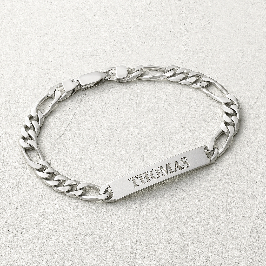 Personalized Gold Name Bracelet – Custom Engraved ID Jewelry