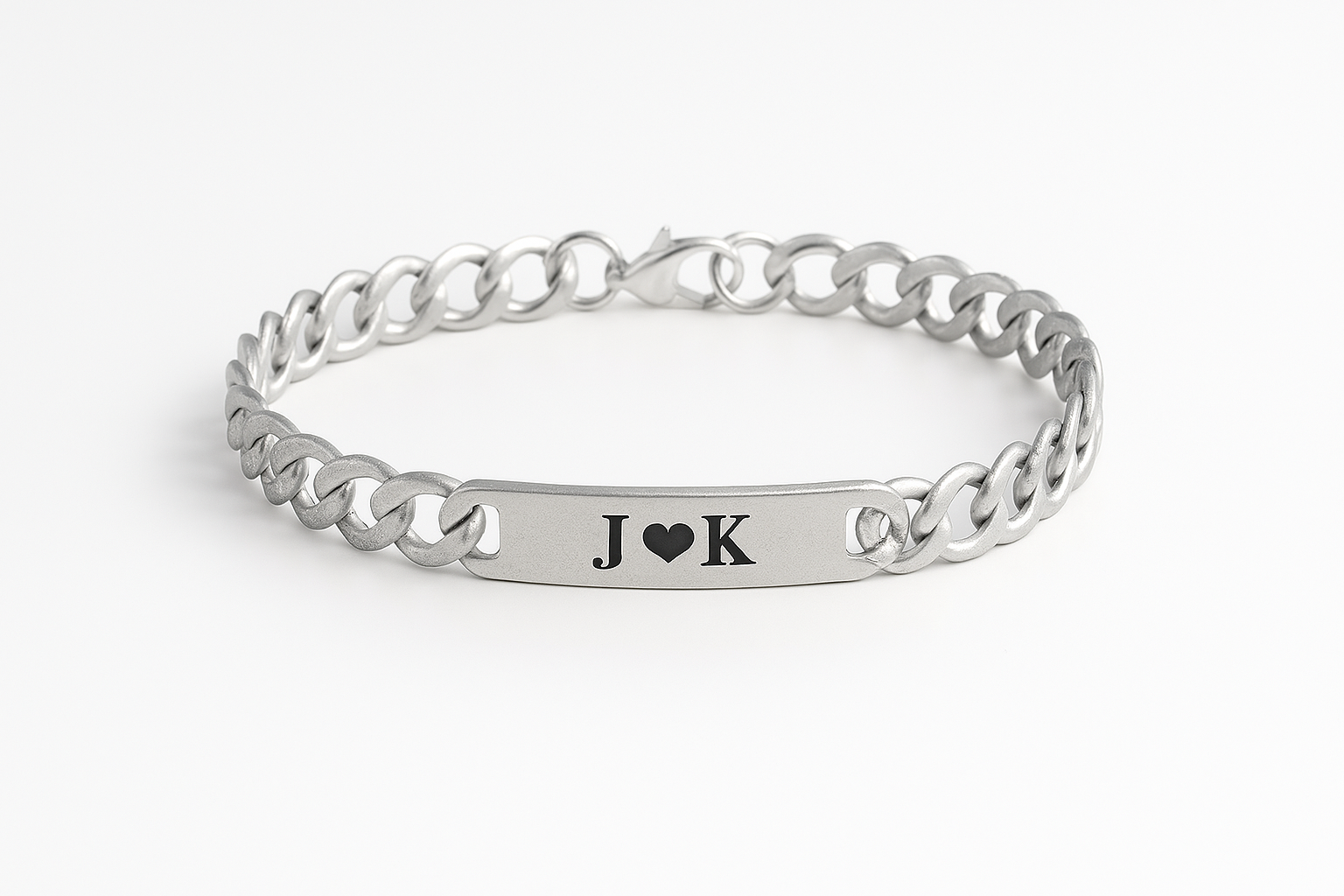 Personalized Gold Initial Bracelet – Custom Engraved Couples Jewelry