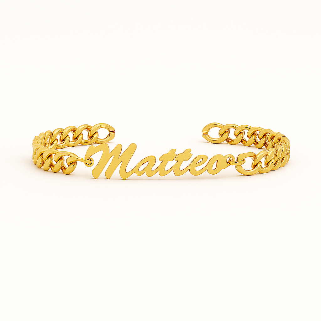 Custom Gold Name Bracelet – Personalized Cuban Chain Jewelry