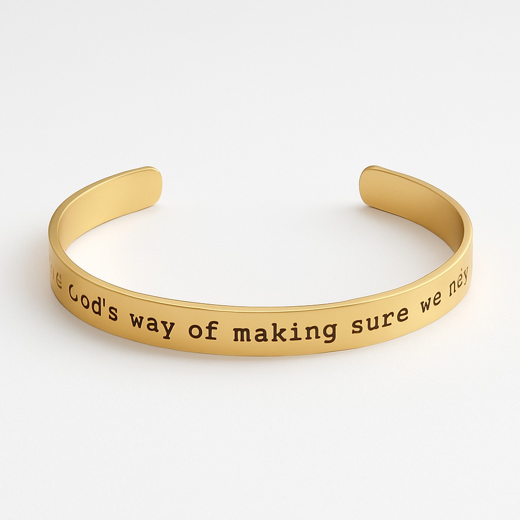 Inspirational Gold Cuff Bracelet – Engraved Motivational Quote Jewelry