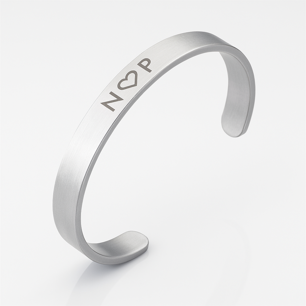 Personalized Silver Cuff Bracelet - Custom Engraved Adjustable Bangle