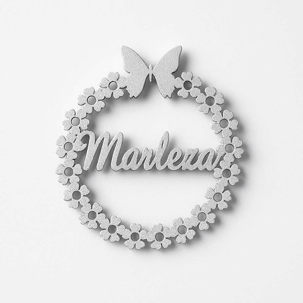 Custom Name Floral Wreath Ornament – Personalized Wall Decor Gift