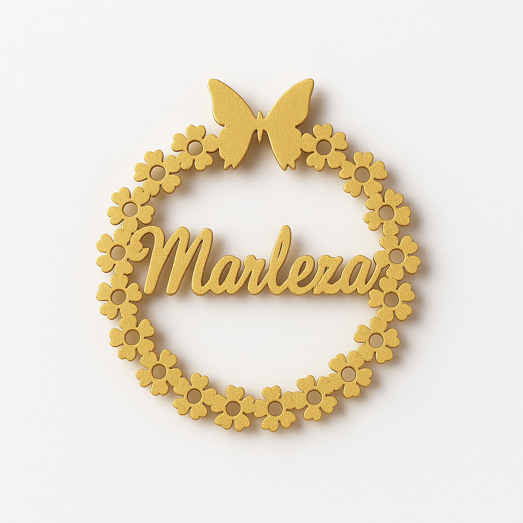 Custom Name Floral Wreath Ornament – Personalized Wall Decor Gift