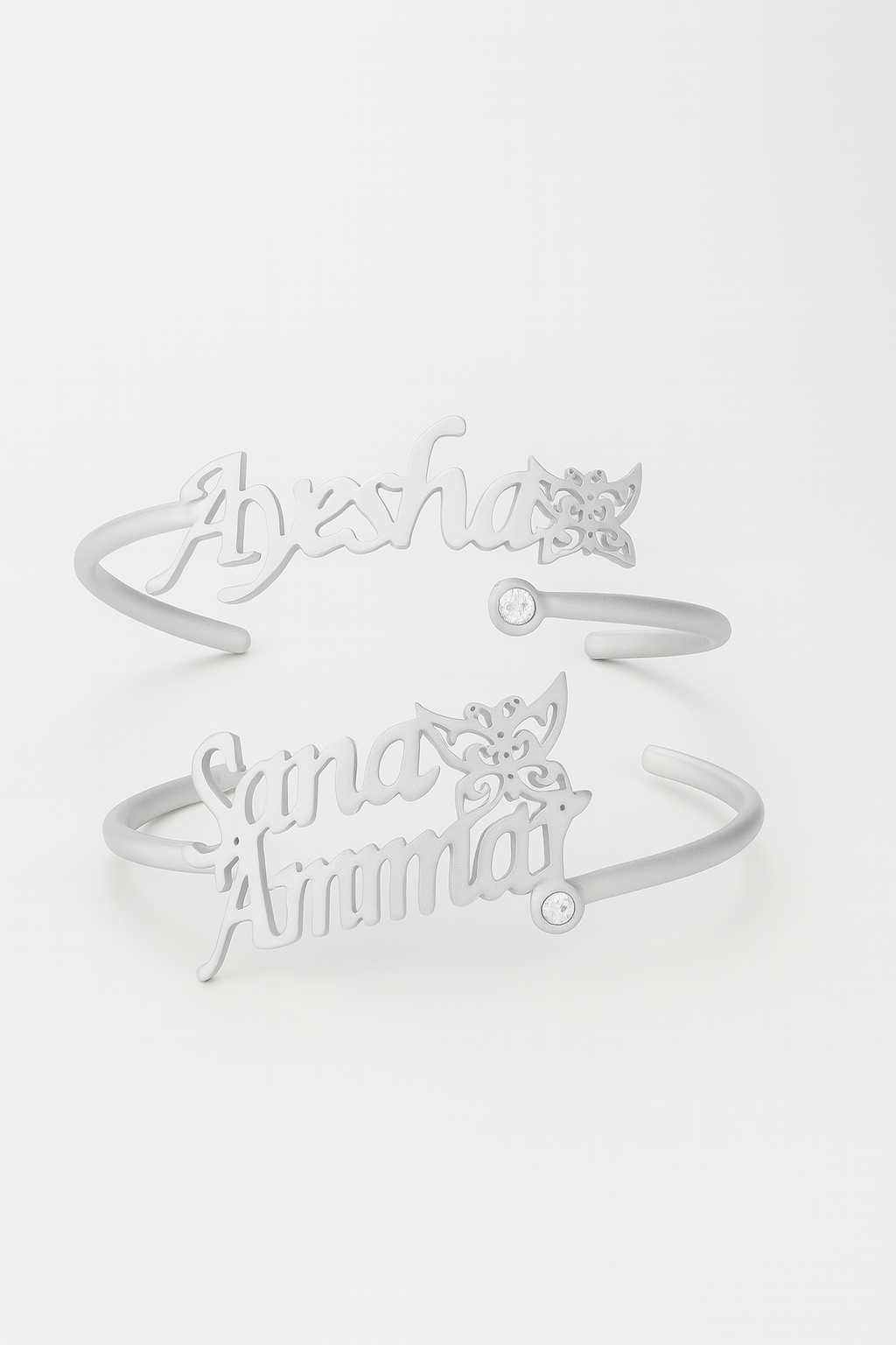 Custom Double Name 24CT Gold Bracelet – Personalized Butterfly Design with Diamond Accent