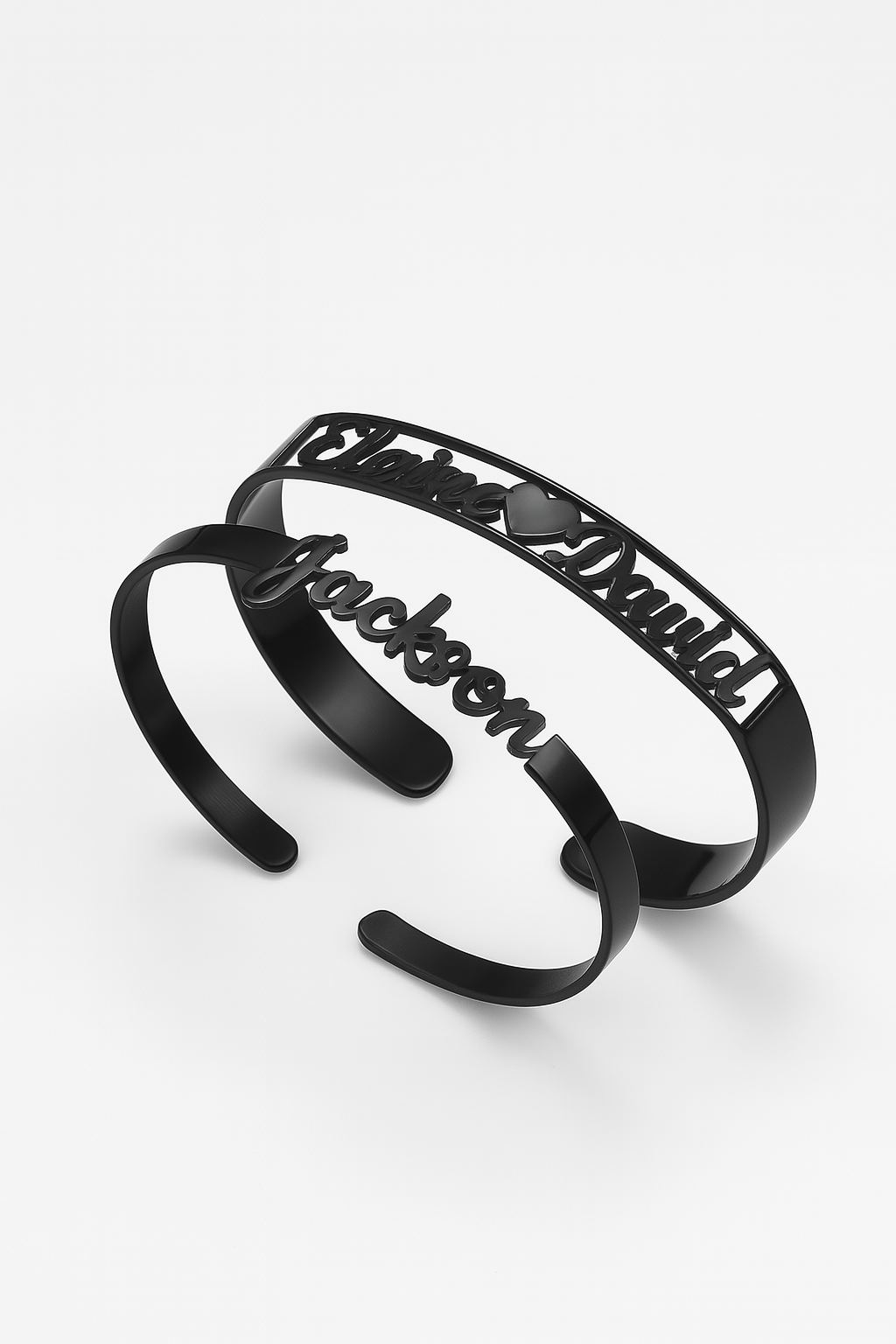 Personalized Silver Name Cuff Bracelets – Custom Couple & Single Designs