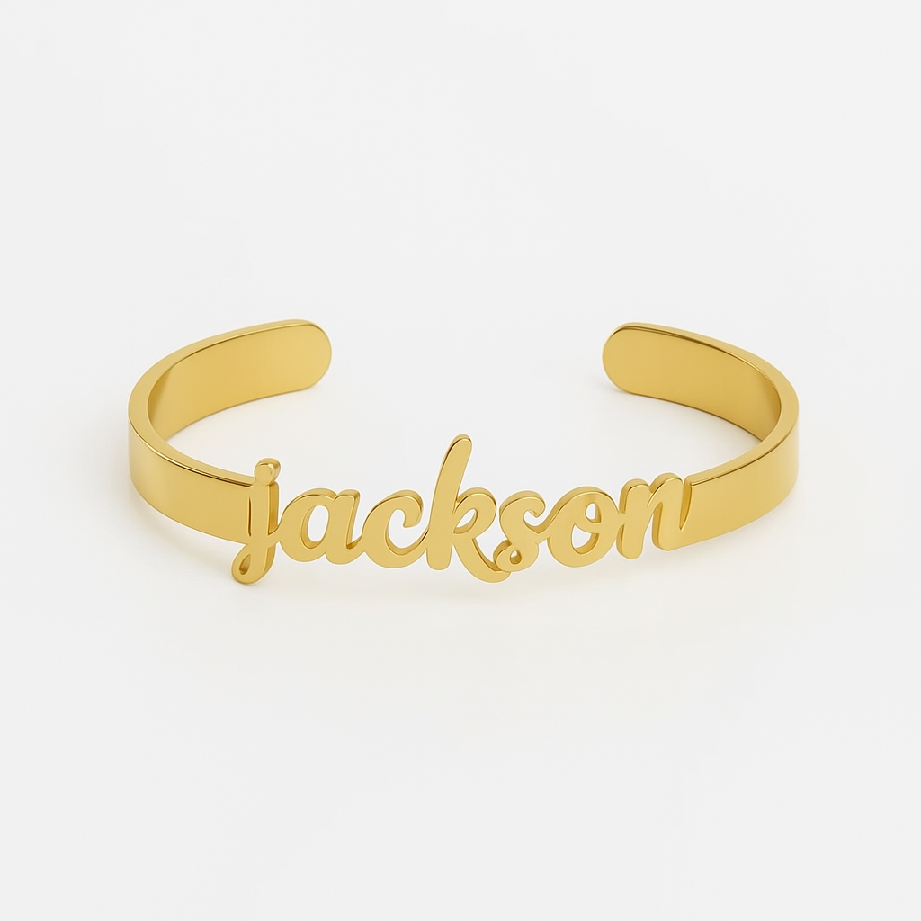 Personalized Silver Name Cuff Bracelets – Custom Couple & Single Designs