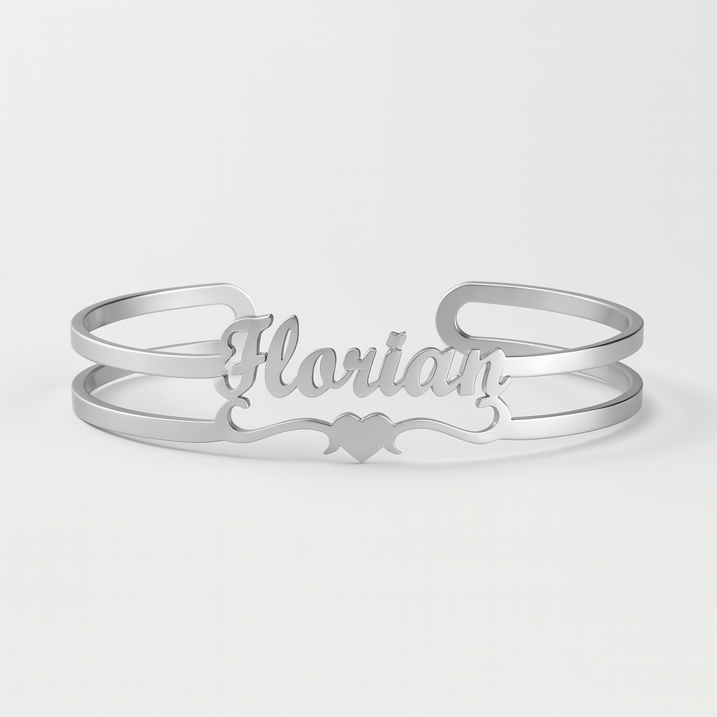 Custom Black Name Cuff Bracelet – Personalized Florian Jewelry for Men & Women