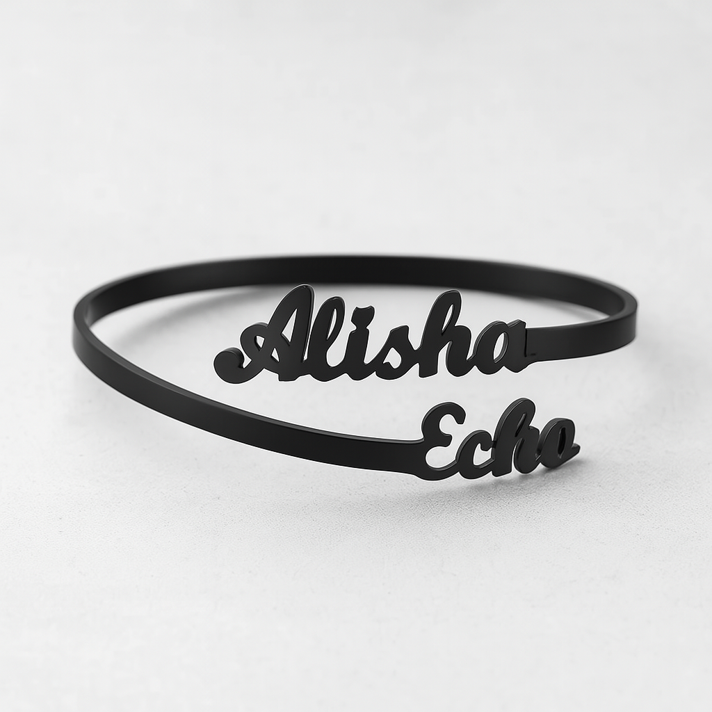 Custom Double Name Gold Bracelet