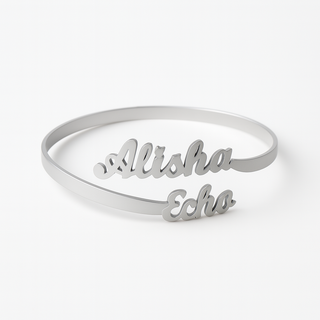 Custom Double Name Gold Bracelet