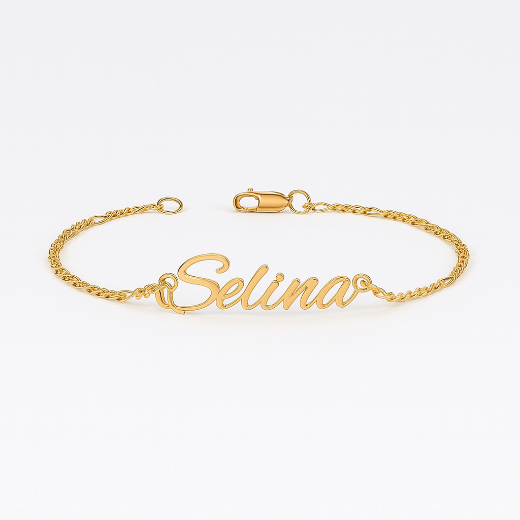 Custom Gold Name Bracelet – Personalized Selina Chain