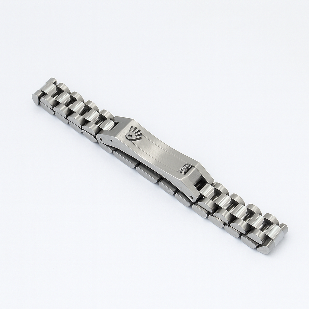 Premium Silver Stainless Steel Rolex Bracelet – Crown Engraved Men's Jewelry