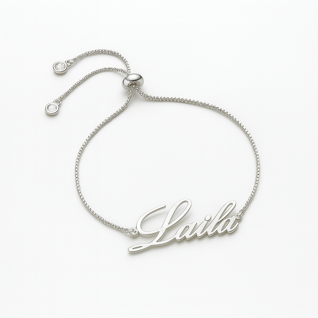 Custom Name Bracelet “Your Name” – 24CT Gold Platted Adjustable Personalized Jewelry Gift for Women