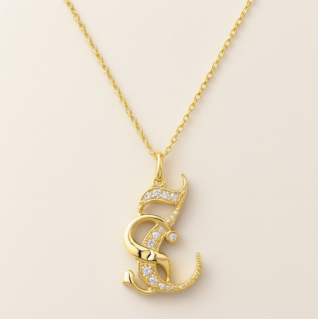 Luxury 24CT Gold Plated Arabic Initial Necklace – Custom Letter Pendant with CZ Stones – Personalized Islamic Jewelry for Women & Girls