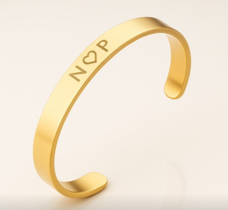 Personalized Silver Cuff Bracelet - Custom Engraved Adjustable Bangle